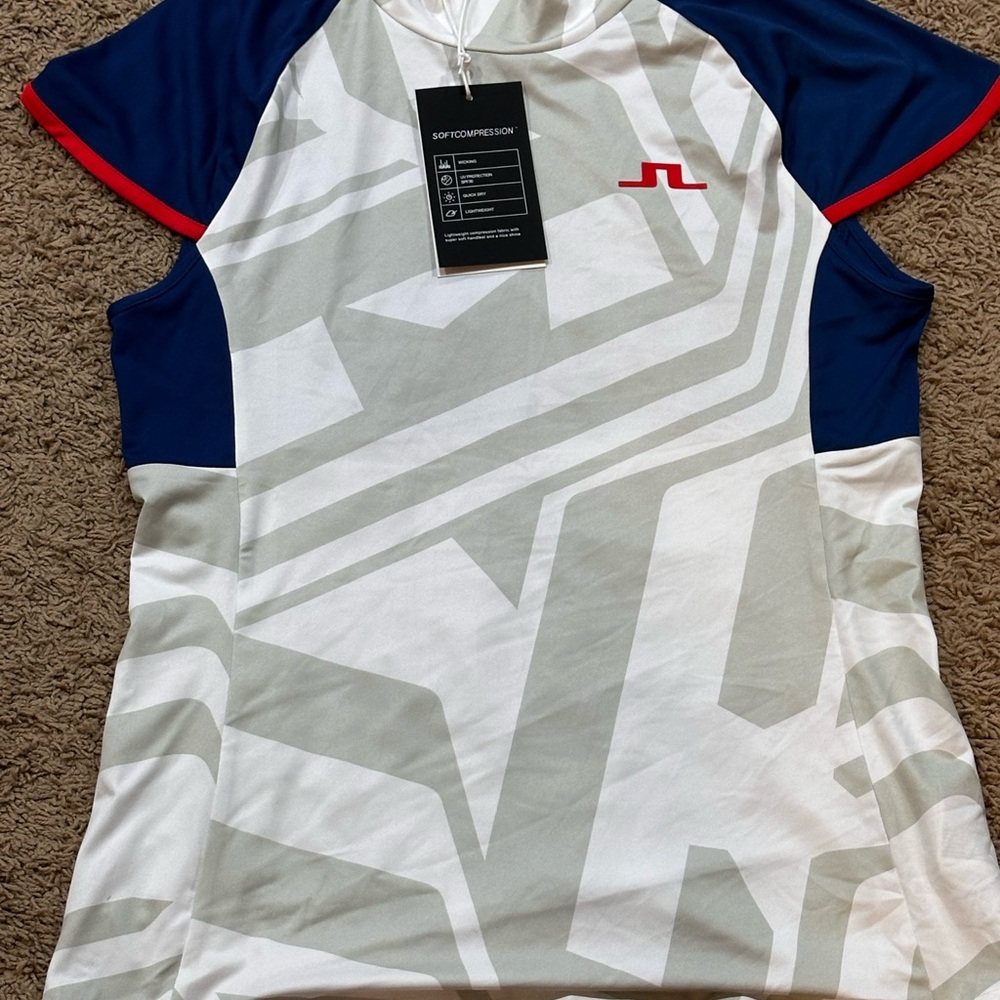 NWT J. Lindeberg Desiree Golf Yvette Top USA Olympics Women Size XL